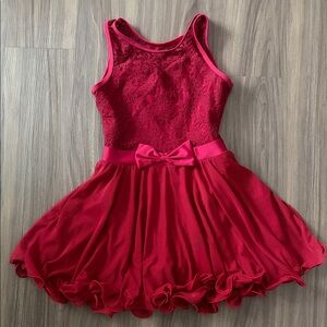 Grace Burgundy Lace Kids Dance Costume Recital leotard Child Sz Large